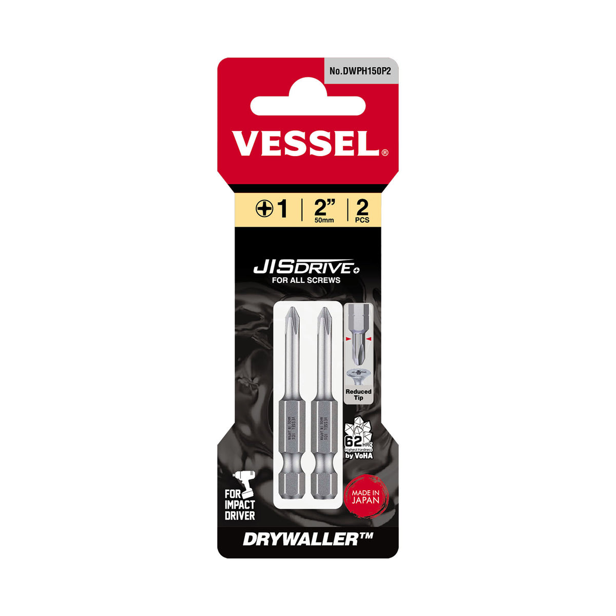 Vessel DRYWALLER Insert Bit +1x50mm 2PC. (Card)