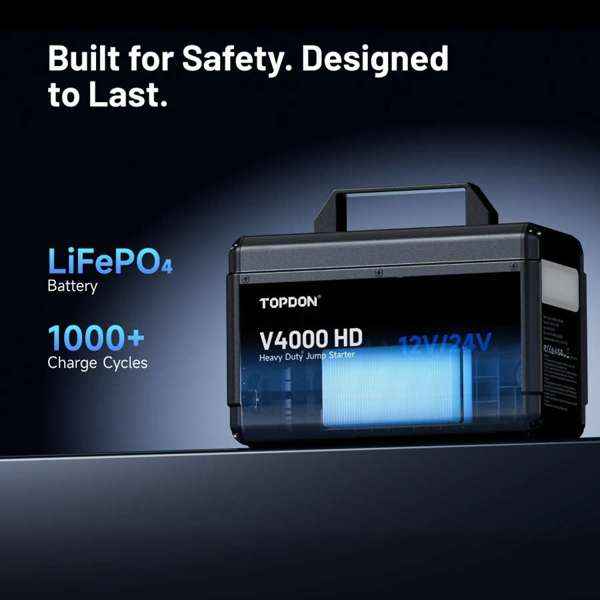 TOPDON 12V/24V 4000A Jump Starter - Ridge Toolbox