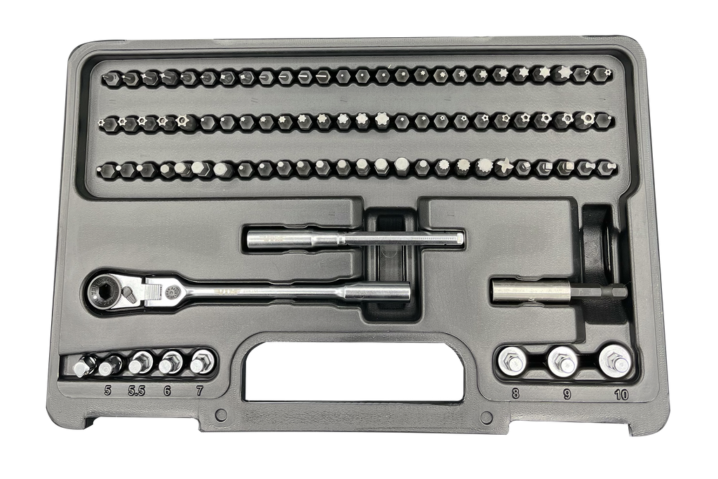 VIM Tools - 89 Piece Bit Set with 1/4″ Flex Ratchet - Ridge Toolbox