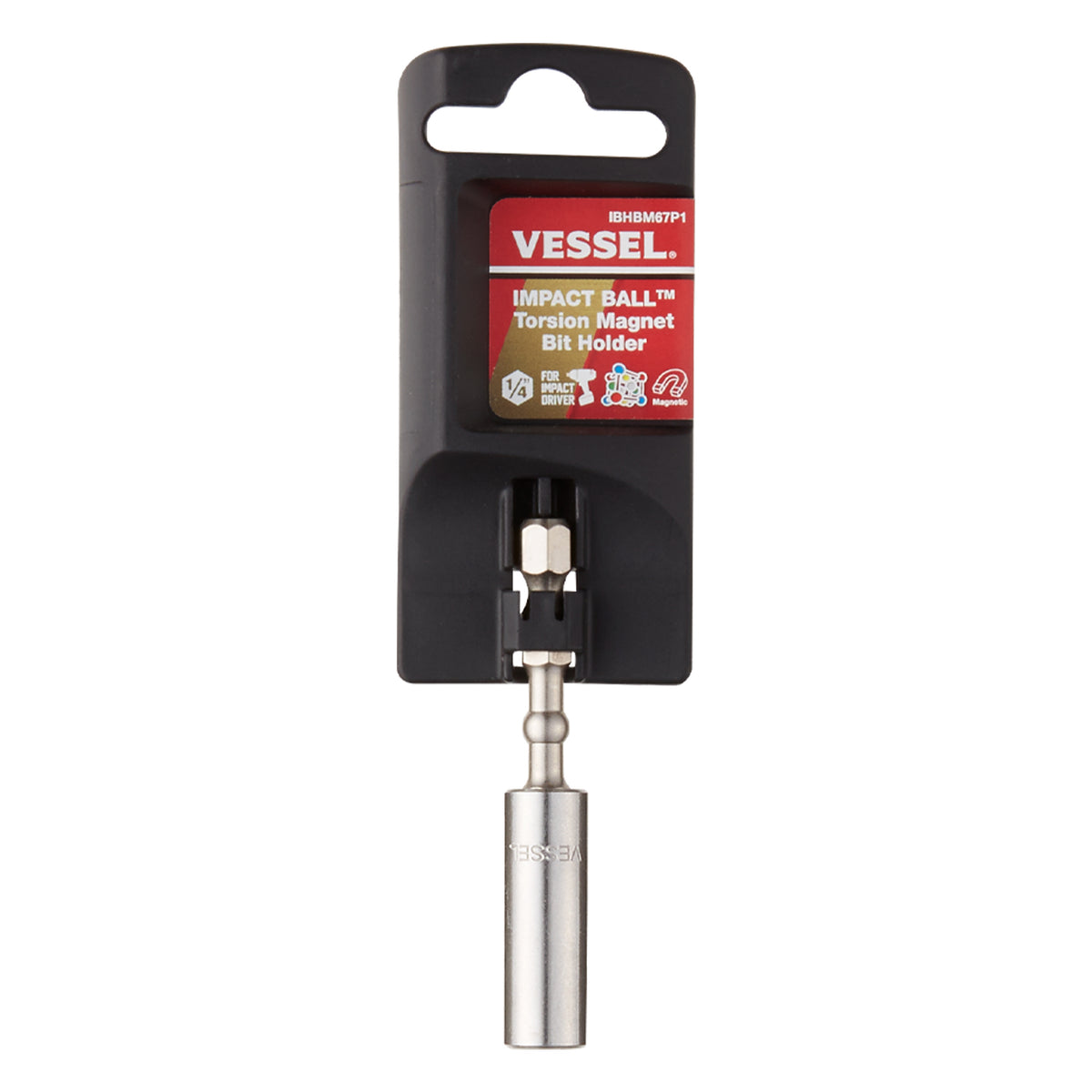 Vessel IMPACT BALL Torsion Bit Holder H1/4"x67mm 1PC. (Hanger)