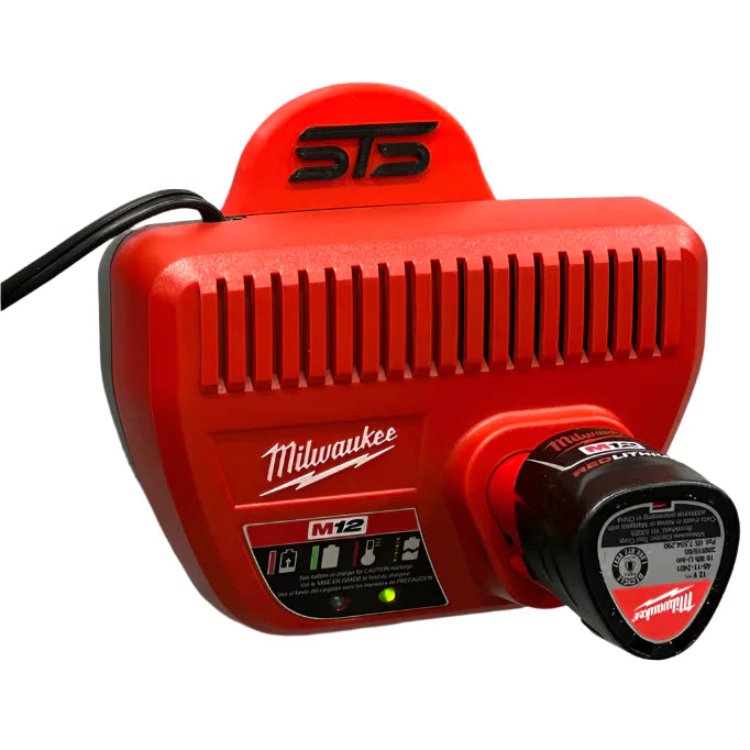 STS Auto Design MW12 – Milwaukee 12V Magnetic Battery Charger Holder - Ridge Toolbox