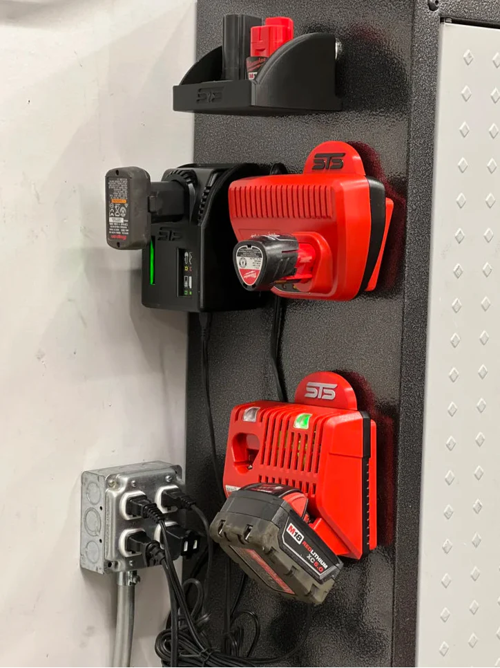 STS Auto Design MW12 – Milwaukee 12V Magnetic Battery Charger Holder - Ridge Toolbox