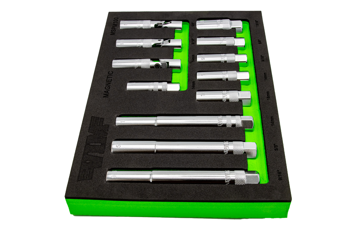 VIM Tools - 12 Piece 3/8″ Dr. Magnetic Spark Plug Master Set - Ridge Toolbox