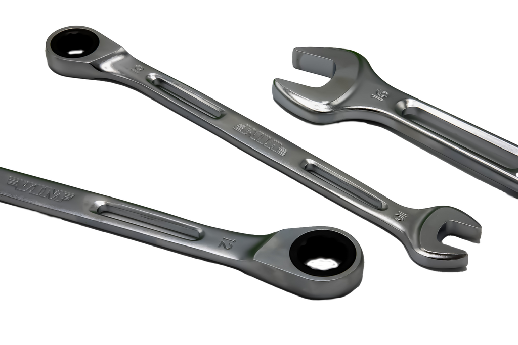 Vim Tools - 10 Piece Slim Angled Ratcheting Wrench Set - Ridge Toolbox