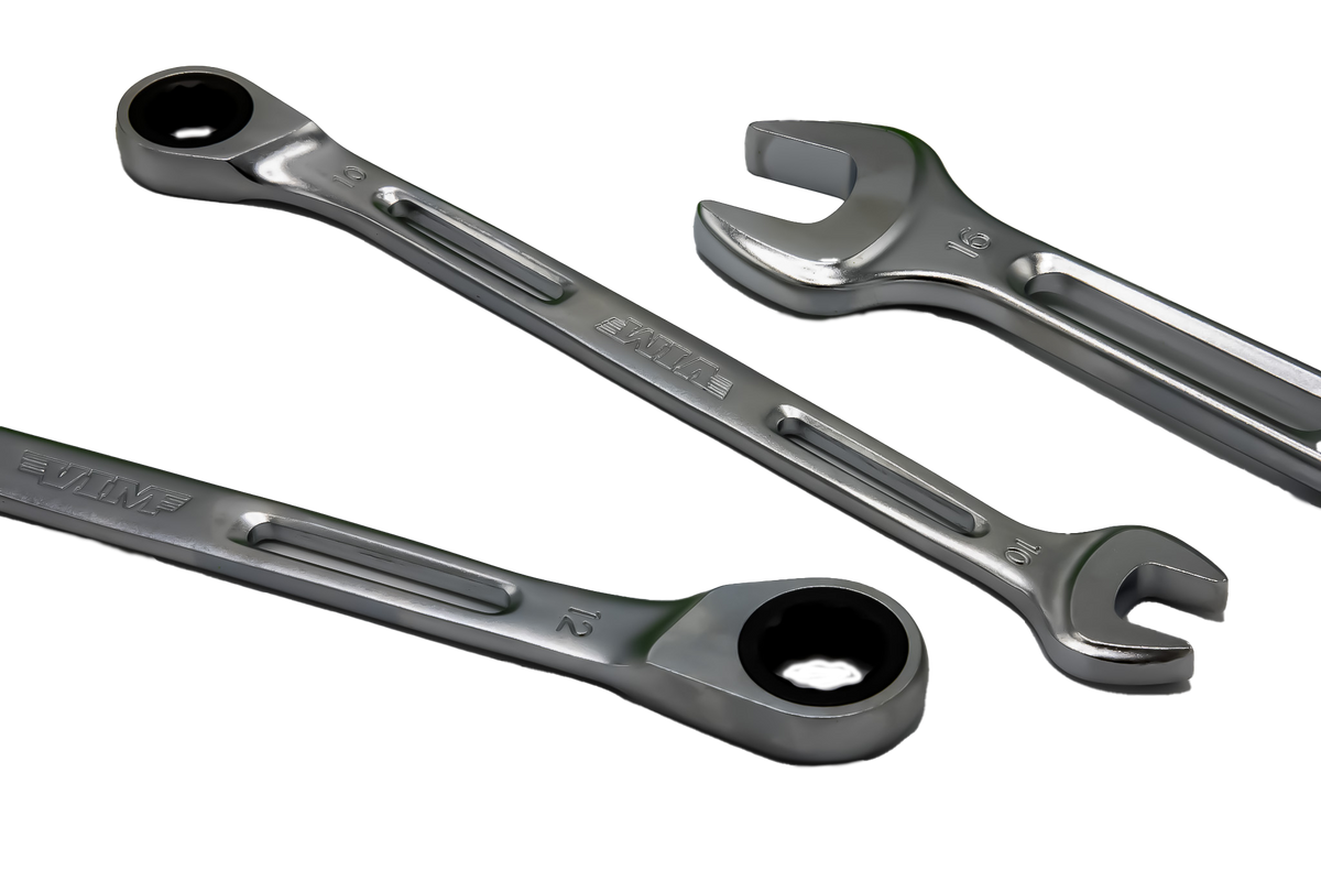Vim Tools - 10 Piece Slim Angled Ratcheting Wrench Set - Ridge Toolbox