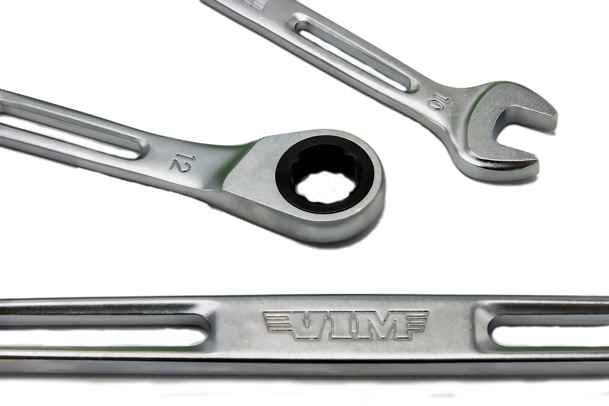Vim Tools - 10 Piece Slim Angled Ratcheting Wrench Set - Ridge Toolbox
