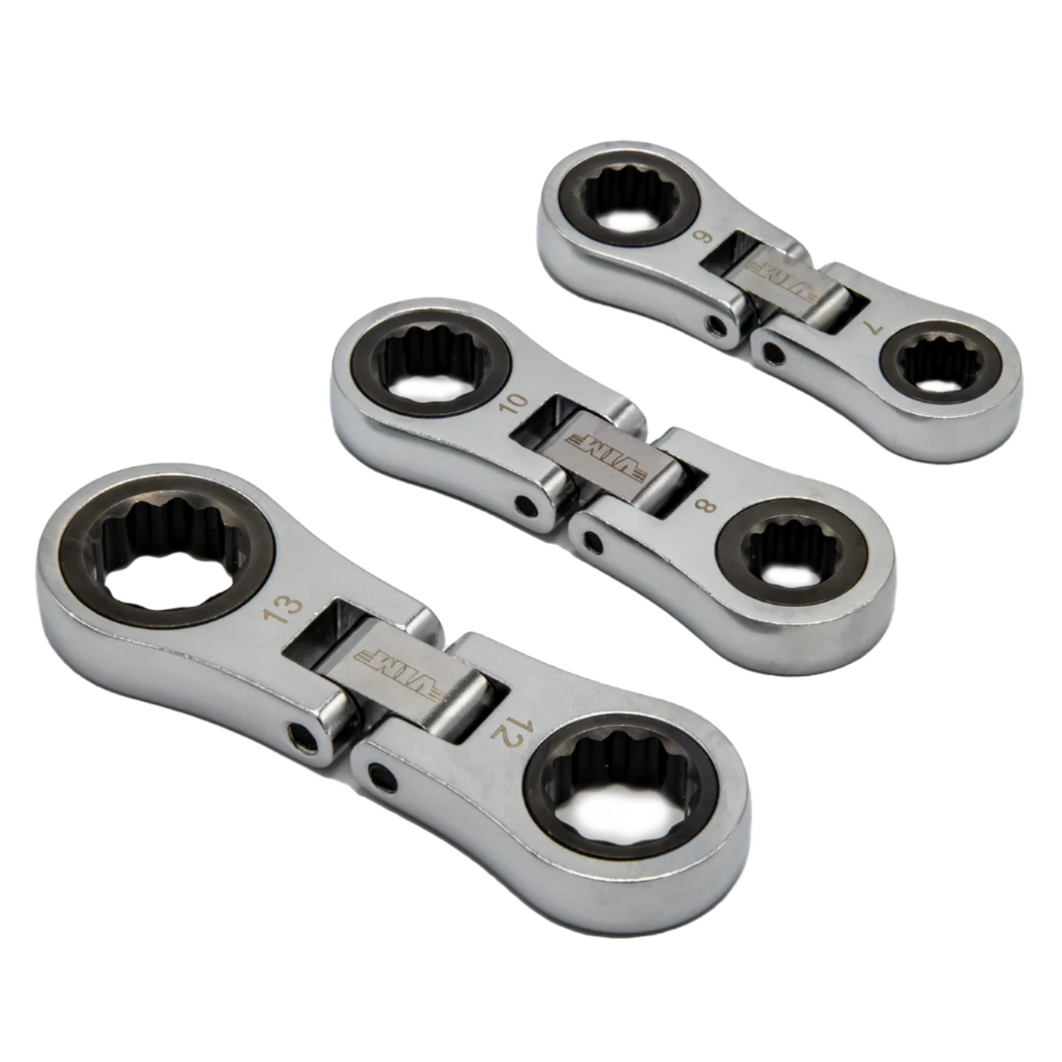 Vim Tools - 3 Pc. Nano Flex Palm Ratcheting Wrench Set – Metric - Ridge Toolbox