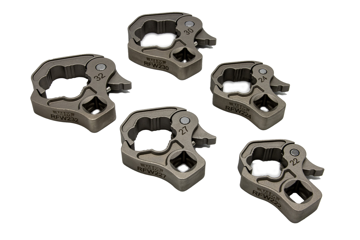 VIM Tools - 5 PC. 1/2” DR. LARGE RATCHETING FLARE NUT WRENCH SET (22, 24, 27, 30, 32MM) - Ridge Toolbox