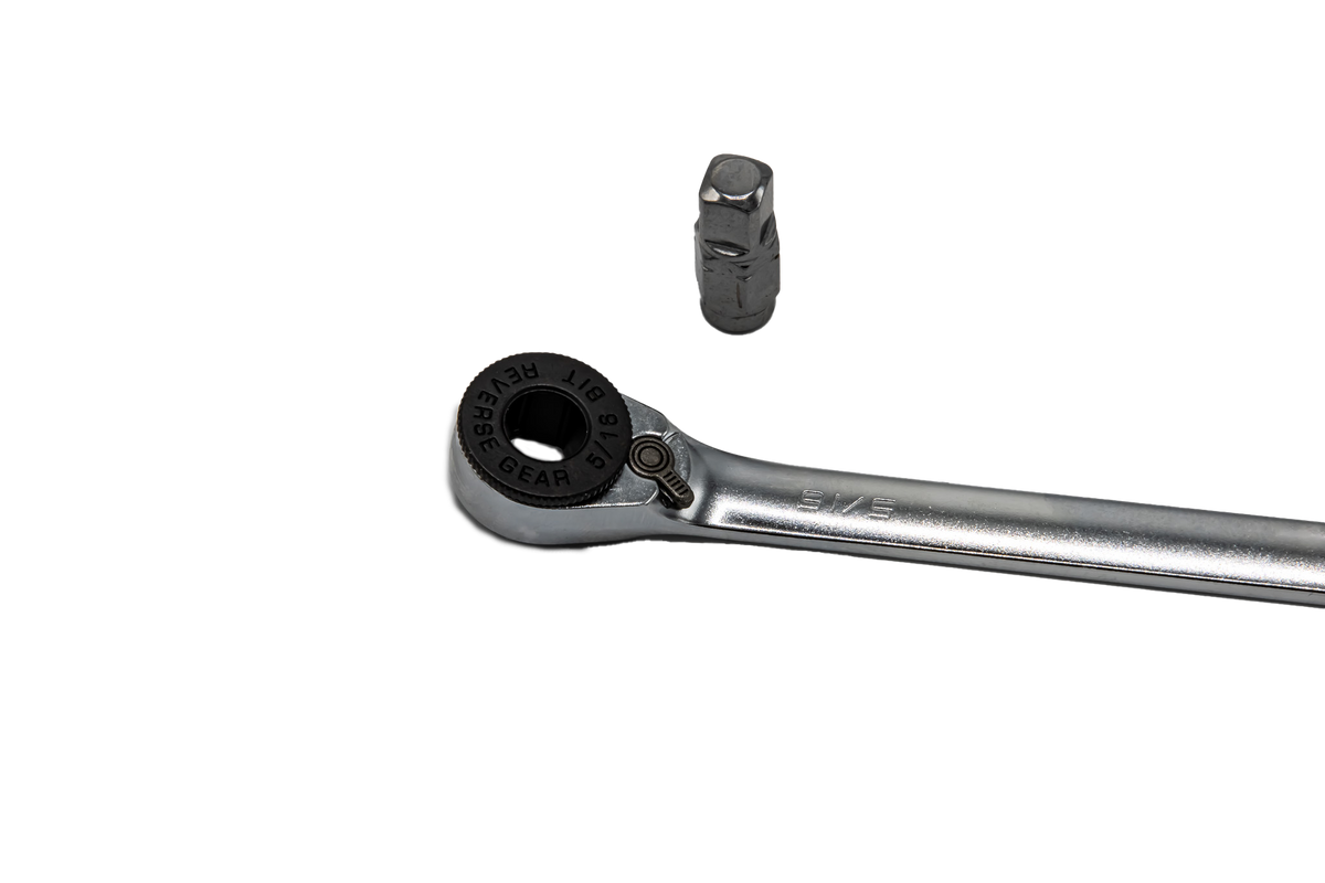 VIM Tools - 8″ Hex Bit Ratchet, 10/4″ and 5/16″ Hex with 1/4″ Square Drive Insert - Ridge Toolbox