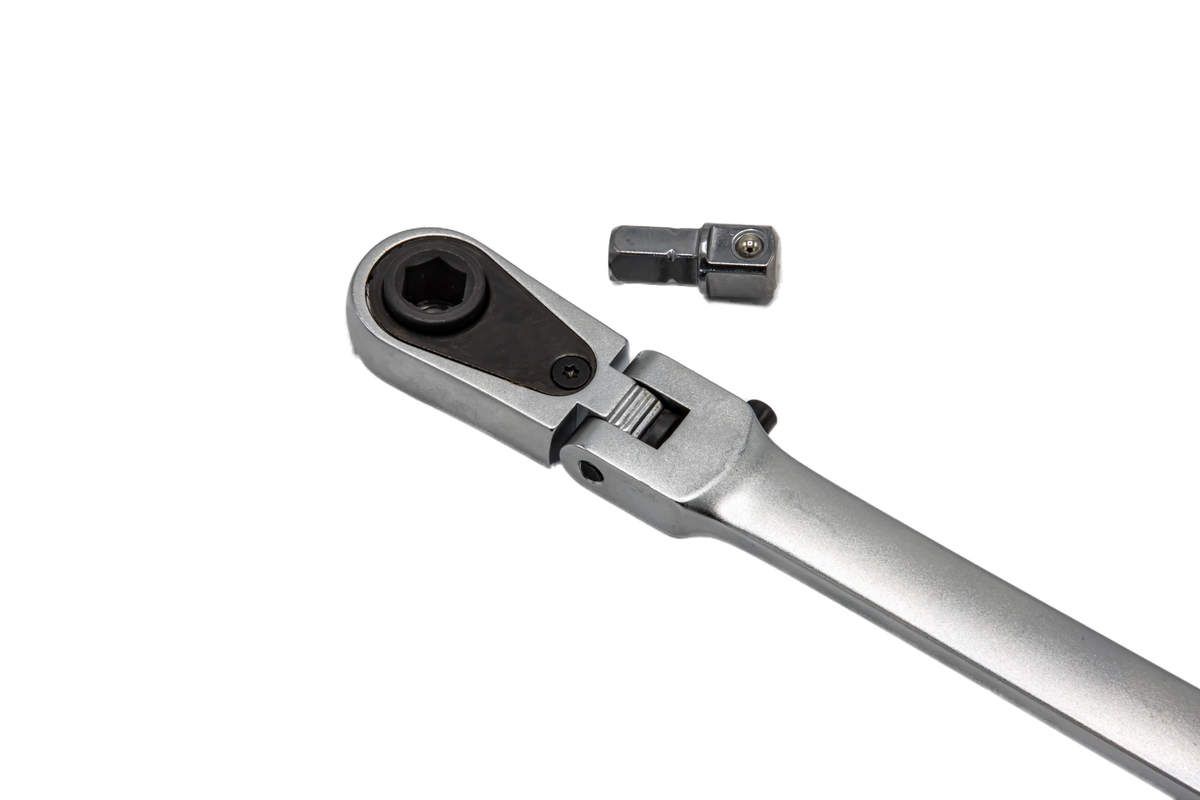 VIM Tools - 12 ” XL Hex Bit Ratchet, 1/4″ Hex Drive, One End Flex and Lock - Ridge Toolbox