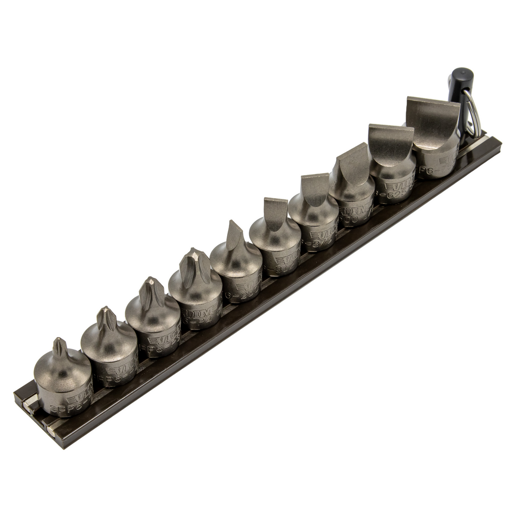 VIM Tools - IMPACT Stubby Flat & Philips Driver Set 10 pc, Power or Hand Approved, 3/8″Sq. Drive - Ridge Toolbox