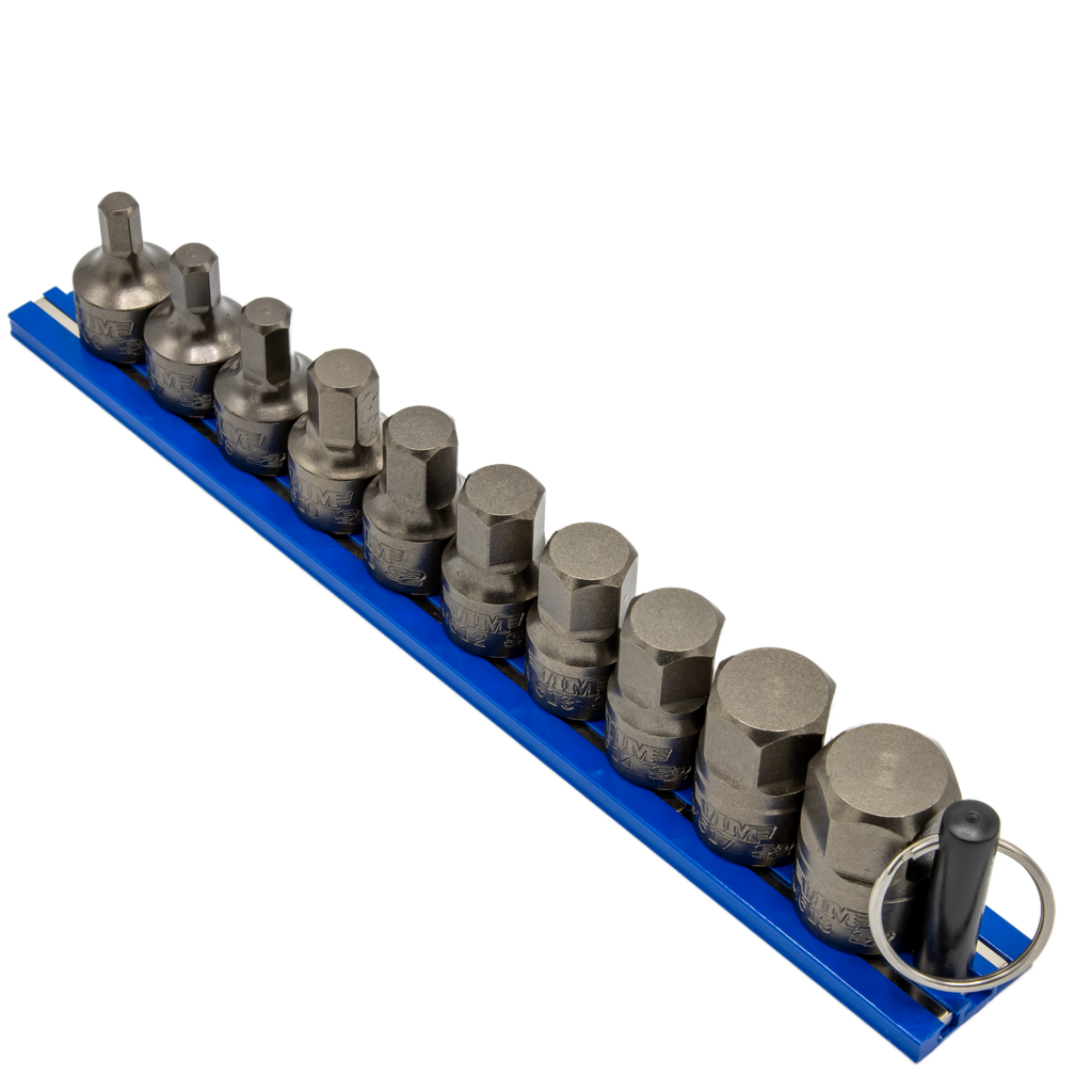 VIM Tools - IMPACT Metric Hex Driver Set 10 pc, Power or Hand Approved, 3/8″Sq. Drive - Ridge Toolbox