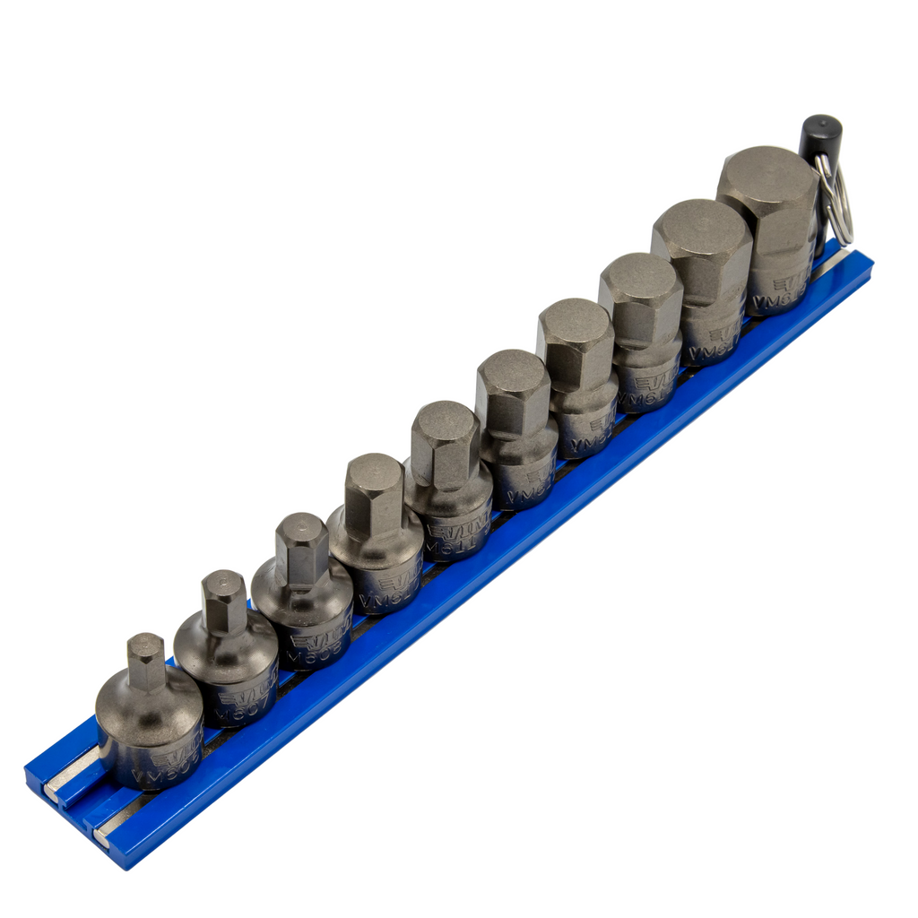 VIM Tools - IMPACT Metric Hex Driver Set 10 pc, Power or Hand Approved, 3/8″Sq. Drive - Ridge Toolbox