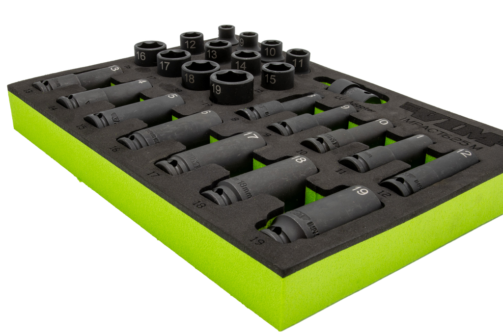 VIM Tools - 25 Pc. 3/8″ Dr. Metric Impact Socket Set - Ridge Toolbox