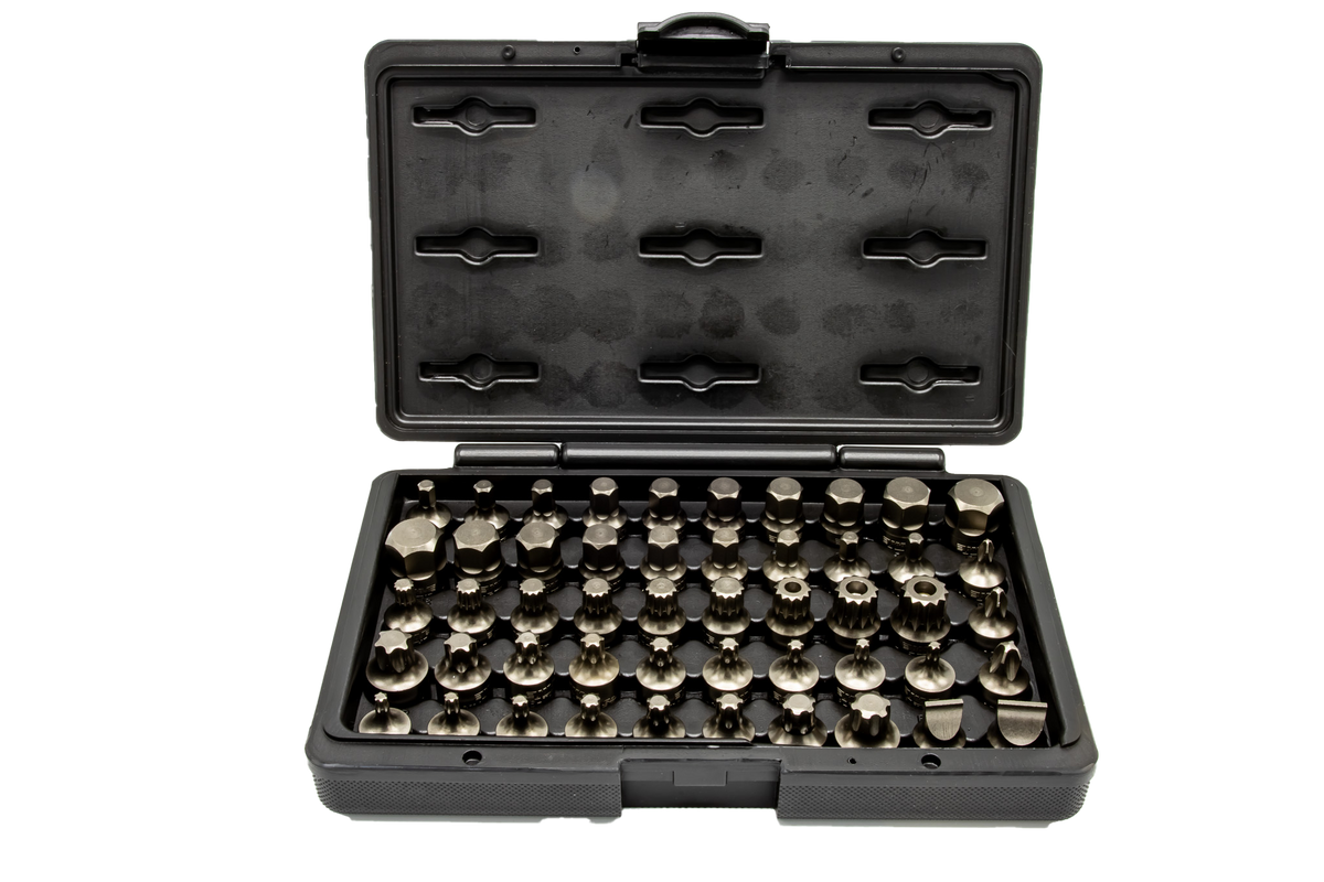 VIM Tools - Impact Master Set, 50 Piece, Half Cut Torx, Hex, Flat, Philips, & XZN Drivers, 3/8″ Sq. Dr. - Ridge Toolbox