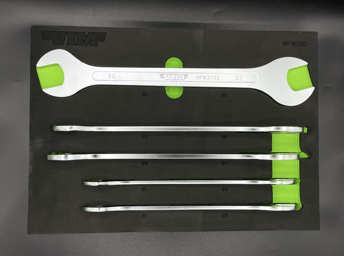 Vim Tools - 5 Pc. Large Flat Wrench Set – Metric - Ridge Toolbox