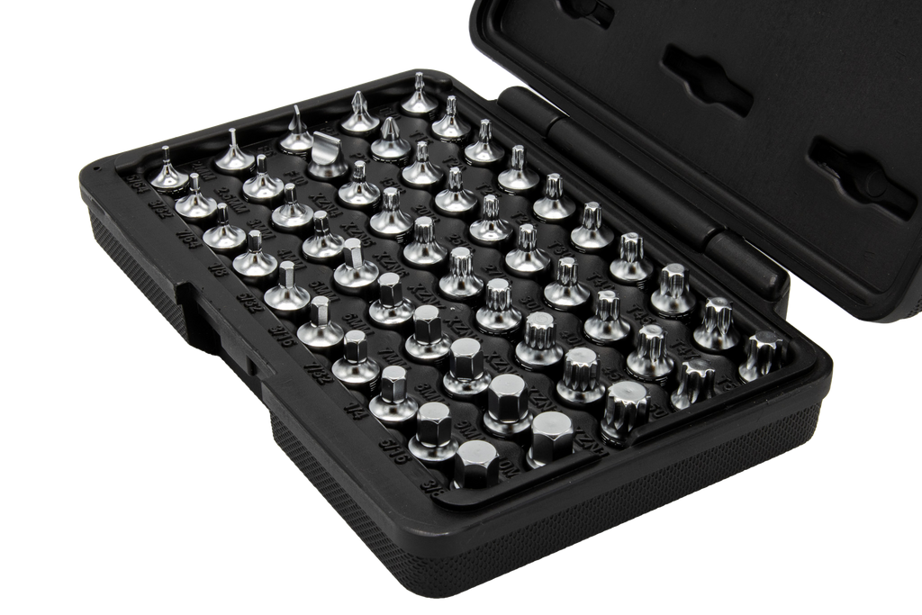 VIM Tools - Elite 50 pc Mechanics Master Set, all 1/4″ drive and 20mm OAL, TORX®, TORX® Plus, XZN Hex flat Philips - Ridge Toolbox