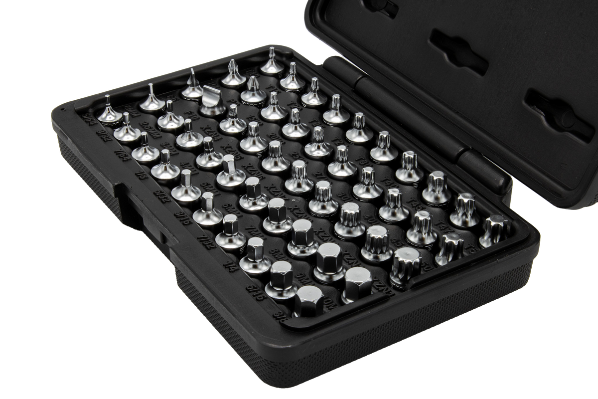 VIM Tools - Elite 50 pc Mechanics Master Set, all 1/4″ drive and 20mm OAL, TORX®, TORX® Plus, XZN Hex flat Philips - Ridge Toolbox