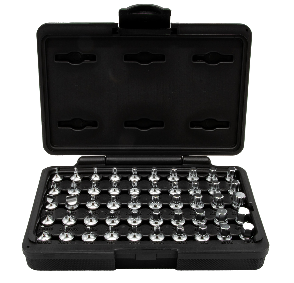 VIM Tools - Elite 50 pc Mechanics Master Set, all 1/4″ drive and 20mm OAL, TORX®, TORX® Plus, XZN Hex flat Philips - Ridge Toolbox