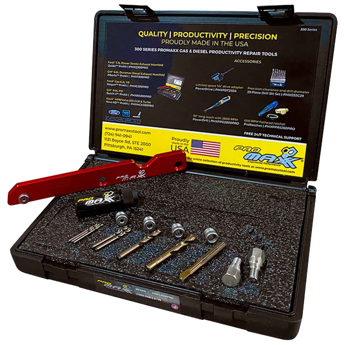 ProMAXX Ford Gas 6.2L V8 Engines Exhaust Manifold Broken Bolt Repair Kit - Megan - Ridge Toolbox