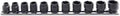 3/8 Sq. Dr. Socket Set  8-19mm 6 point  Thin walled 11 pieces
