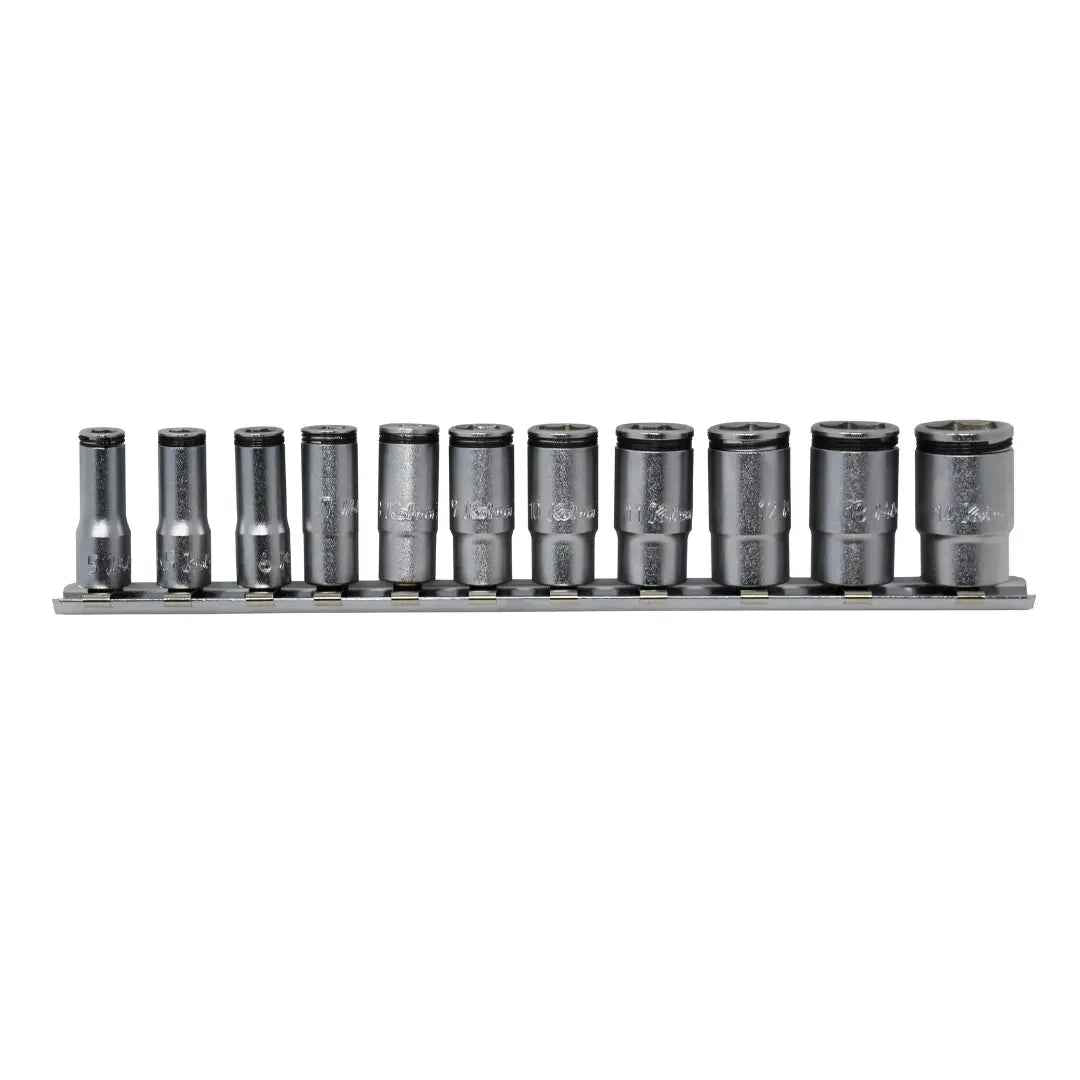 Special 1/4 Sq. Dr. Semi-Deep NUT GRIP® Socket Set  5-14mm - 11 pieces