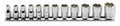 1/4 Sq. Dr. Socket Set  4-14mm Surface 200mm  12 pieces