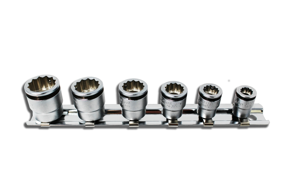 1/4 Sq. Dr. Socket Set  1/4-9/16 Nut Grip, 12 point  6 pieces