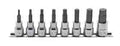 3/8 Sq. Dr. Bit Socket Set  1/8-1/2 Hex 200mm  8 pieces