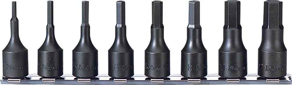 3/8 Sq. Dr. Bit Socket Set  3mm-12mm Hex 200mm  8 pieces