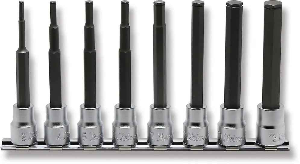 3/8 Sq. Dr. Grip Ring Hex Bit Socket Set, 3mm-12mm -  8 pieces