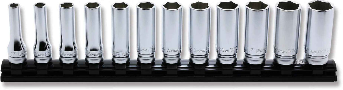 3/8 Sq. Dr. Socket Set  7-19mm 6 point 300mm Z-series 12 pieces