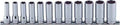 3/8 Sq. Dr. Socket Set  8mm-19mm 6 point 300mm  12 pieces
