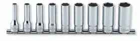 3/8 Sq. Dr. Socket Set  1/4-3/4 12 point 200mm  9 pieces