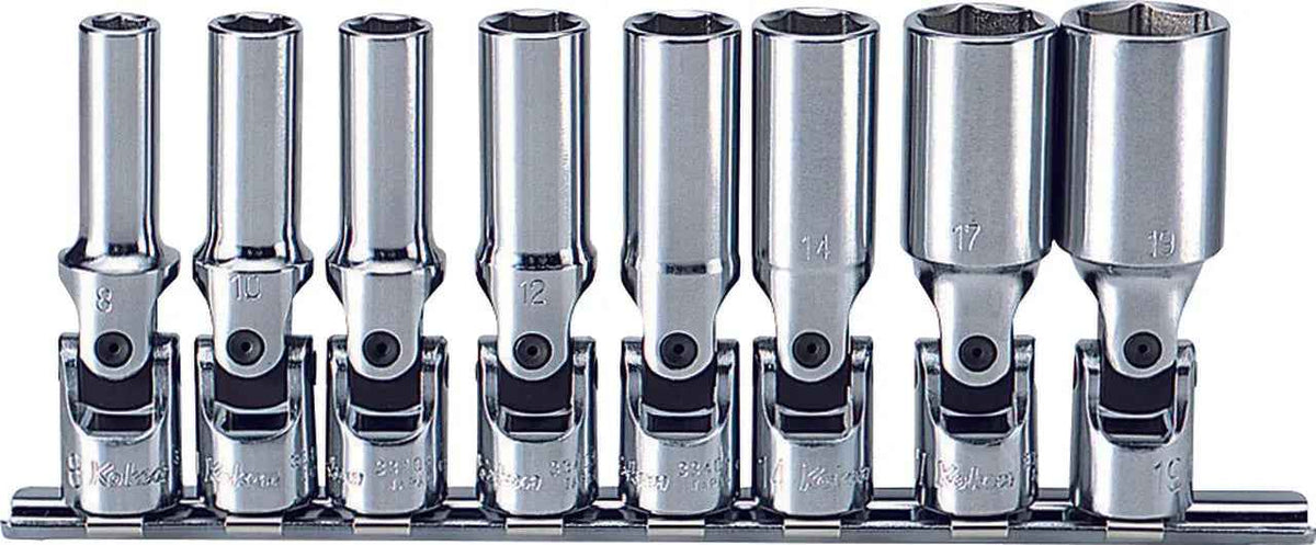 3/8 Sq. Dr. Universal Socket Set  8mm-19mm 6 point 200mm  8 pieces