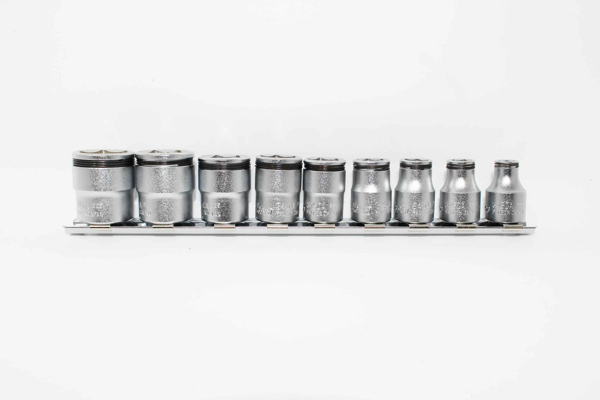 3/8 Sq. Dr. Nut-Grip, SAE, Socket Set - 9 pieces