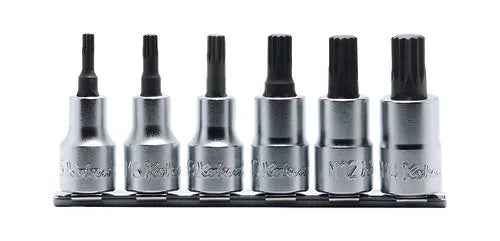 1/2 Sq. Dr. Bit Socket Set XZN M5-M14 Triple Square 150mm  6 pieces