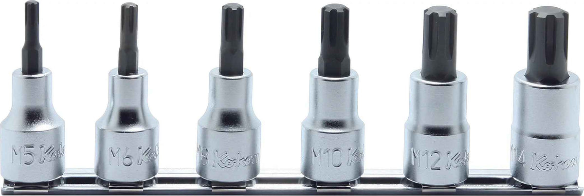 1/2 Sq. Dr. Bit Socket Set Ribe-CV M5-M16  200mm  6 pieces