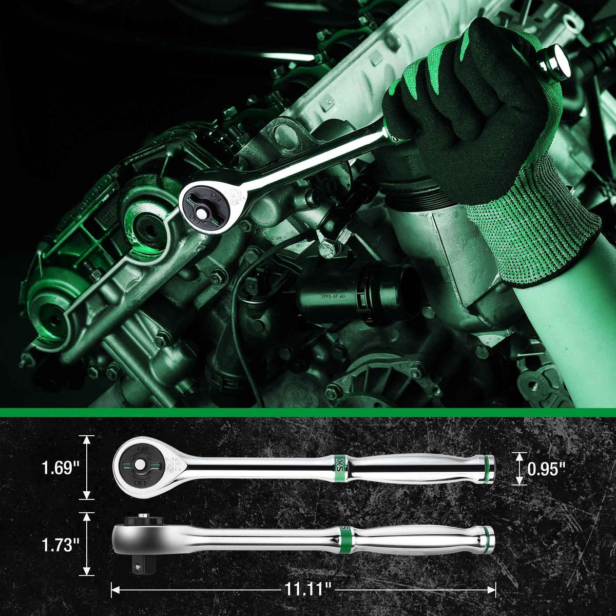 SK Tools USA - 52 Piece 1/2" Drive, 6 Point, Standard & Deep, SAE & Metric Chrome Socket Set - Ridge Toolbox