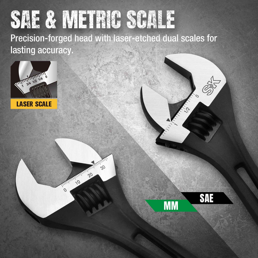 SK Tools USA - 10" Efficient Adjustable Wrench - Ridge Toolbox