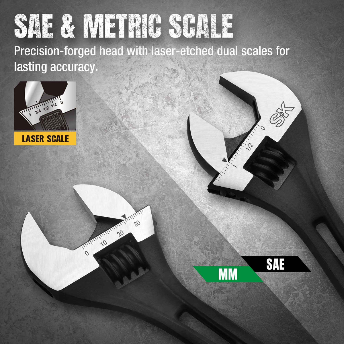 SK Tools USA - 10" Efficient Adjustable Wrench - Ridge Toolbox