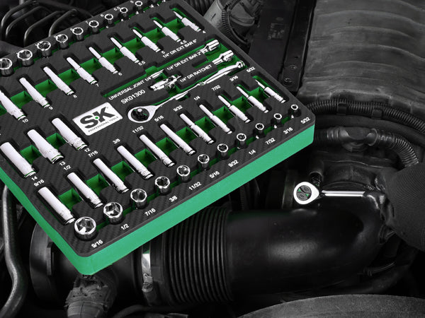 SK Tools USA - 1/4" Drive, 52 Piece, 6 Point, Shallow & Deep, SAE & Metric Chrome Socket Set - Ridge Toolbox