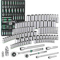 SK Tools USA - 1/4" & 3/8" Drive, 105 Piece, 6 Point, Shallow & Deep, SAE & Metric Chrome Socket Set - Ridge Toolbox