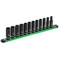SK Tools USA - 3/8" Drive, 12 Piece, 6 Point, Metric Deep Impact Socket Set, #SK01351 - Ridge Toolbox