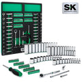 SK Tools USA - 101 Piece, 1/4" Drive, 6 Point, Shallow & Deep, SAE & Metric Chrome Socket Set with Bits - Ridge Toolbox
