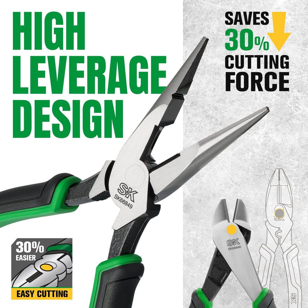 SK Tools USA - 5 Piece Dual-Material Multi-Purpose Pliers Set - Ridge Toolbox