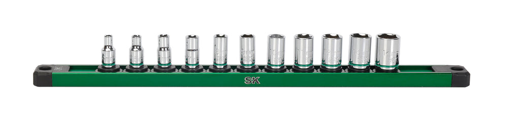 SK Tools USA - 1/4" Drive, 11 Piece, 6 Point, Metric, Standard Chrome Socket Set - Ridge Toolbox