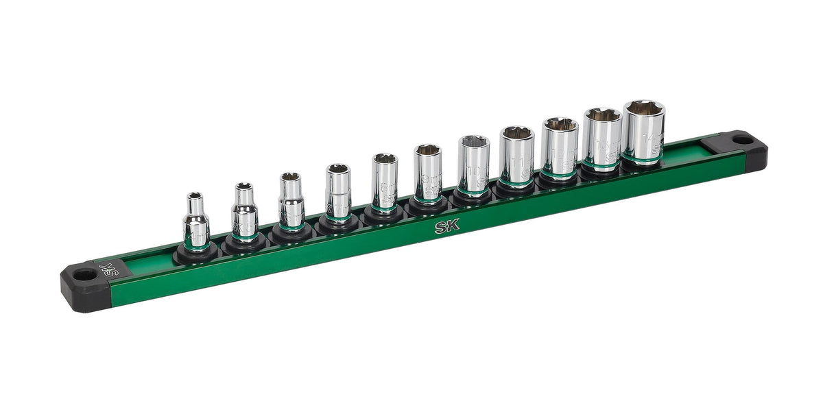 SK Tools USA - 1/4" Drive, 11 Piece, 6 Point, Metric, Standard Chrome Socket Set - Ridge Toolbox