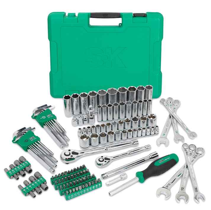 SK Tools USA - 1/4" & 3/8" Drive, 137 Piece, 6 Point, Shallow & Deep, SAE & Metric Mechanics Tool Set, #SK01540 - Ridge Toolbox