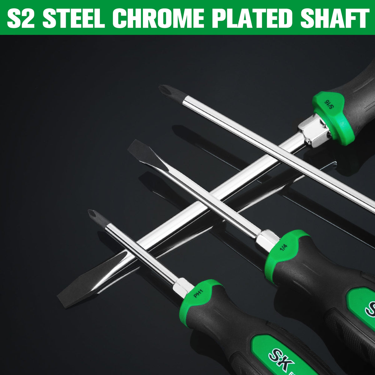 SK Tools USA - 6 Piece Dual-Material Magnetic Combination Screwdriver Set - Ridge Toolbox